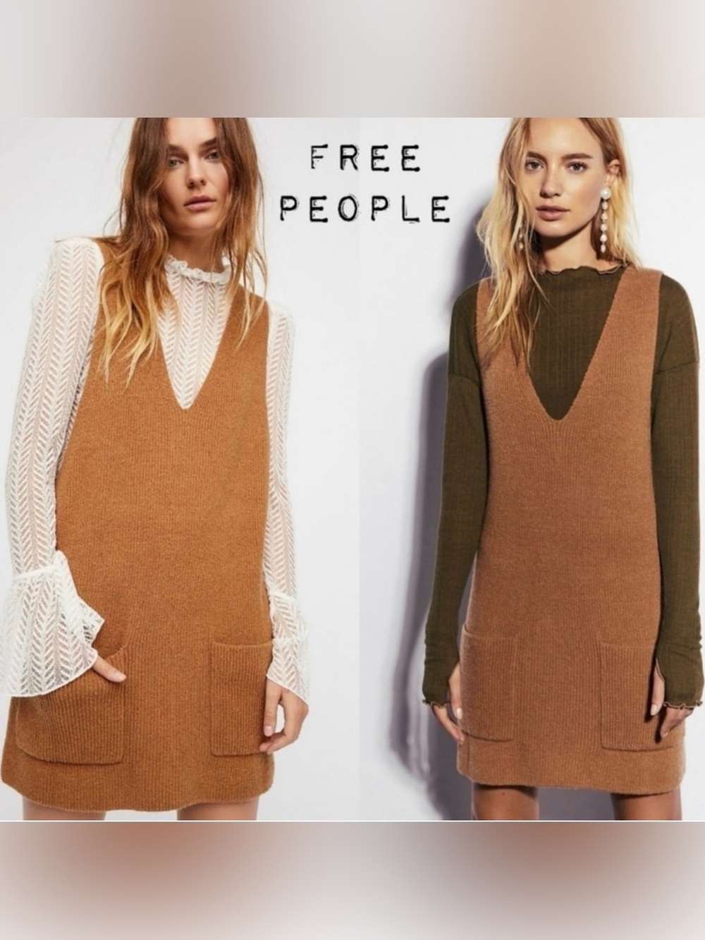 Free People Nikki Sweater Mini
Dress Tan Size M